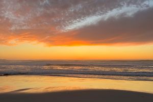 The sun setting over the Pacific Ocean