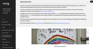 Resources for COTS Clients website screenshot