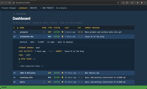 Project Manager web app screenshot