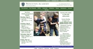 Princeton Academy website screenshot